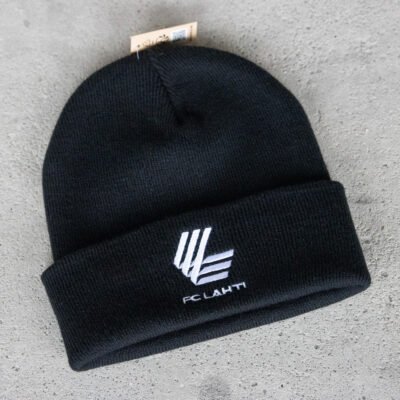 Musta FC Lahti -pipo (brodeerattu)